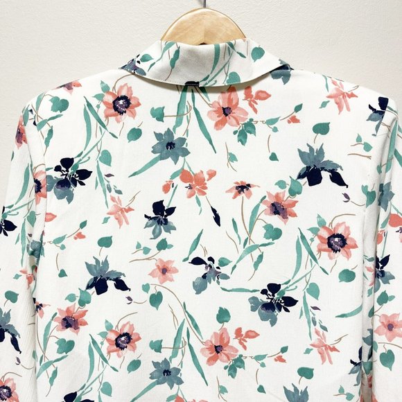 TONI GARMENT Vintage Spring Floral Long Line One Button Blazer White Pin… - Picture 12 of 16